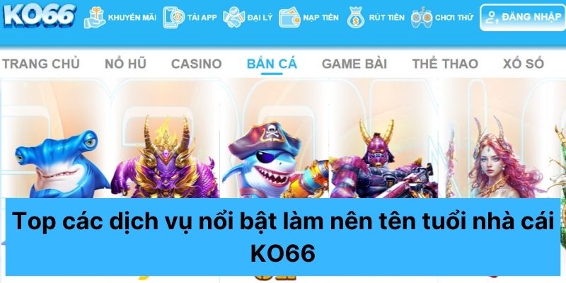 Top các dịch vụ nổi bật làm nên tên tuổi nhà cái KO66